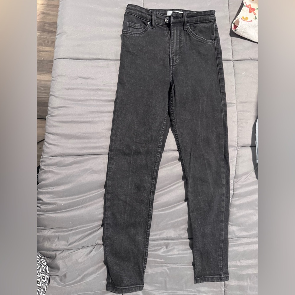 Bershka Black Denim Super High Waist Skinny Jeans